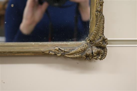A shell applied wall mirror and a fern moulded gilt framed mirror W.56cm and 35cm